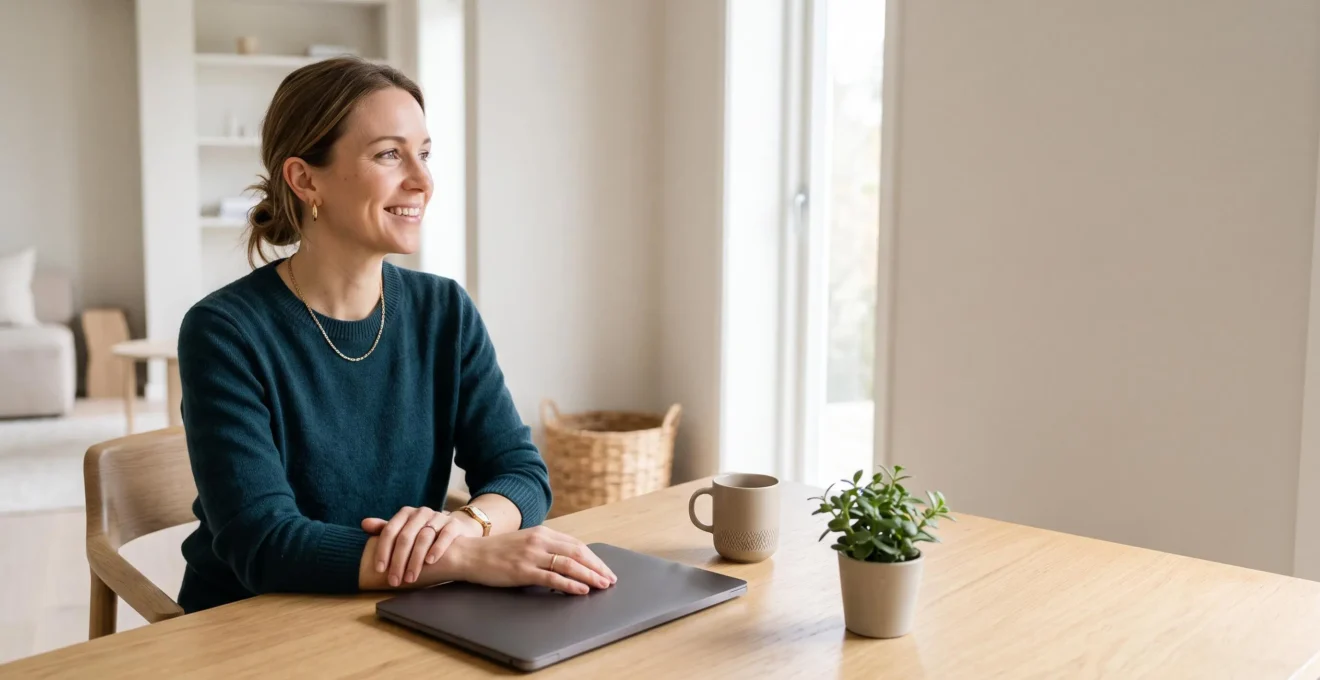 Entrepreneur travaillant depuis un espace minimaliste pour lancer un e-business rentable sans stock physique
